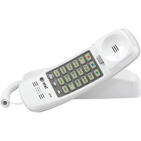 AT&T Corded TrimLine Phone, Lighted Keypad, White ATT210WH